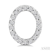 1/10 Ctw Initial 'O' Single Cut Diamond Earrings in 10K White Gold